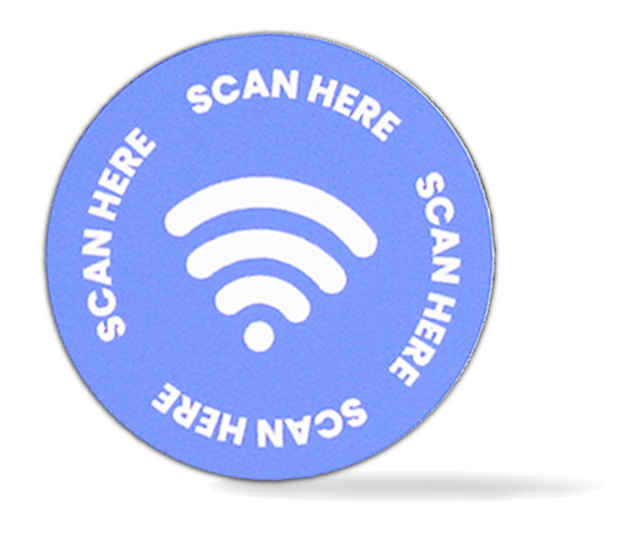 Blue Contactless NFC 30mm Round Sticker