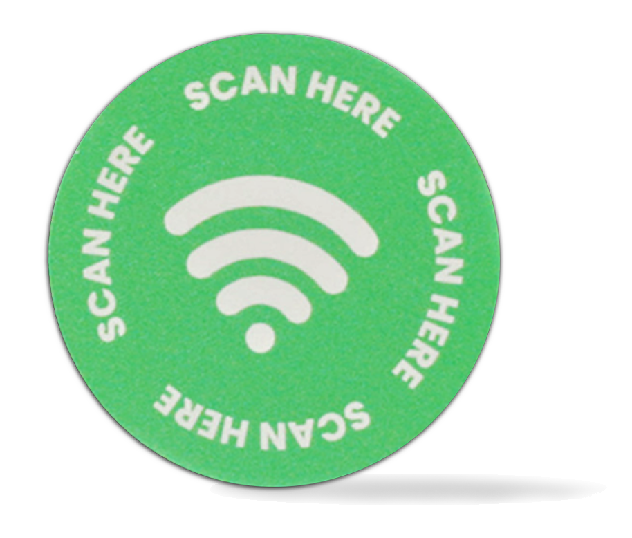 Contactless Lime Green 30mm Round NFC Tag