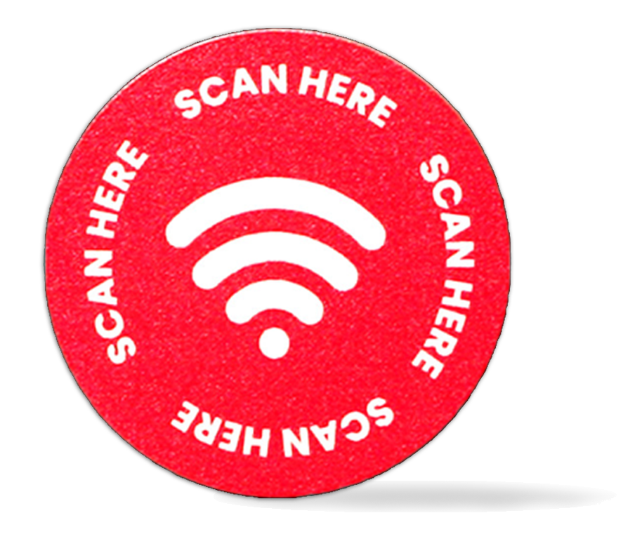 Contactless Red 30mm Round NFC Tag