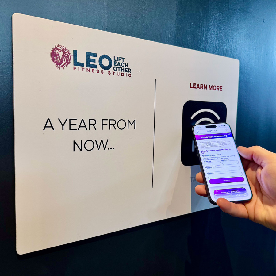 Bespoke White A3 NFC Sign